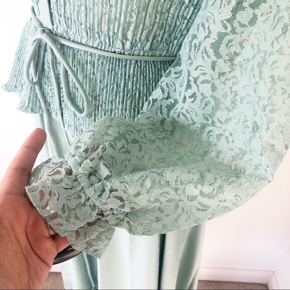 New Vintage 80s Mint Secretary Midi Dress Lace Geek Women Size XL USA Made - Picture 5 of 10